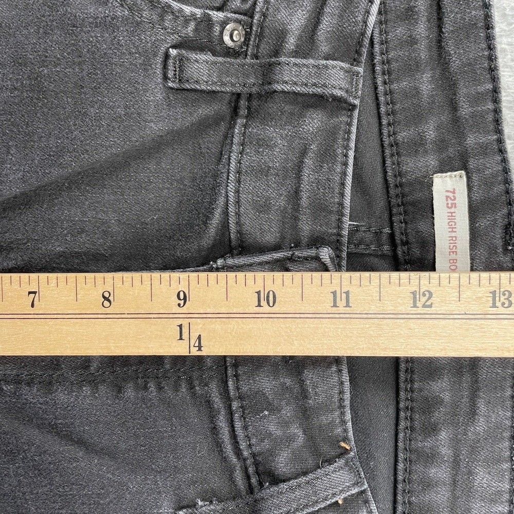 Levi's Jeans Womens 32 Black 725 High Rise Bootcut Stretch Denim 5-Pocket - Picture 9 of 10